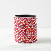 Pattern of Hearts Stylish Modern Pink Red Chic Mok (Midden)