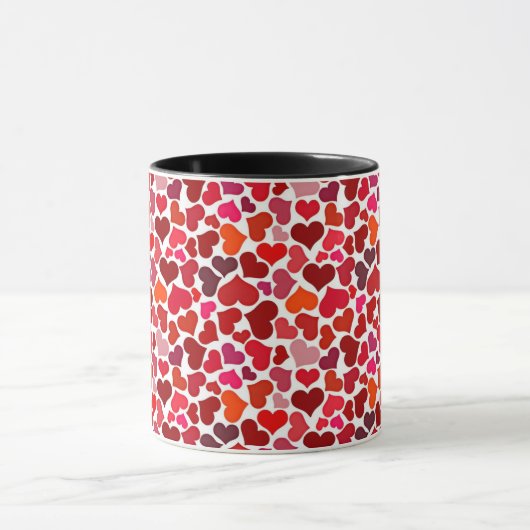 Pattern of Hearts Stylish Modern Pink Red Chic Mok (Midden)