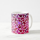 Pattern of Hearts Stylish Modern Purple Pink Chic  Koffiemok (Voorkant rechts)