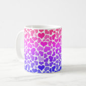 Pattern of Hearts Stylish Modern Violet Pink Chic  Koffiemok (Voorkant links)