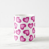 Pattern of Hearts Stylish Modern White Pink Chic  Koffiemok (Center)