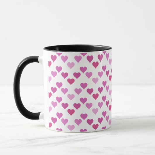 Pattern of Hearts Stylish Modern White Pink Chic  Mok (Links)