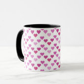 Pattern of Hearts Stylish Modern White Pink Chic  Mok (Voorkant links)