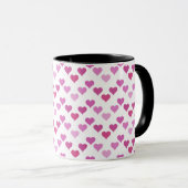 Pattern of Hearts Stylish Modern White Pink Chic  Mok (Voorkant rechts)