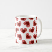 Pattern of Hearts Stylish Modern White Red Chic  Koffiemok (Voorkant rechts)