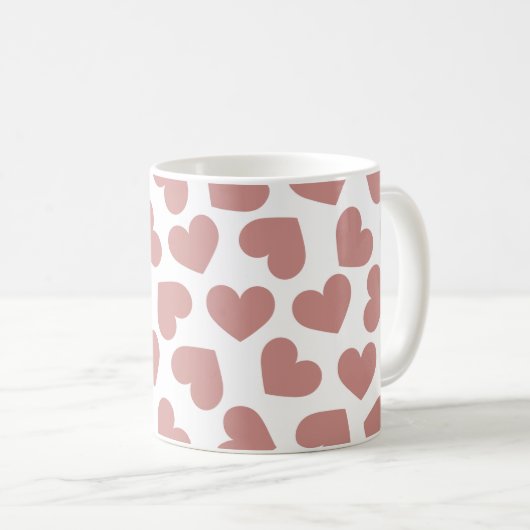 Pattern of Hearts Stylish Modern White Red Chic  Koffiemok (Voorkant rechts)