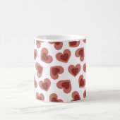 Pattern of Hearts Stylish Modern White Red Chic  Koffiemok (Center)