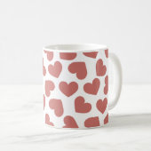 Pattern of Hearts Stylish Modern White Red Chic  Koffiemok (Voorkant rechts)