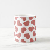 Pattern of Hearts Stylish Modern White Red Chic  Koffiemok (Center)