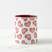 Pattern of Hearts Stylish Modern White Red Chic Mok (Midden)
