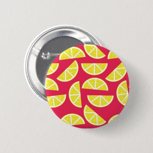 pattern of lemon ronde button 5,7 cm (Voorkant /achterkant)