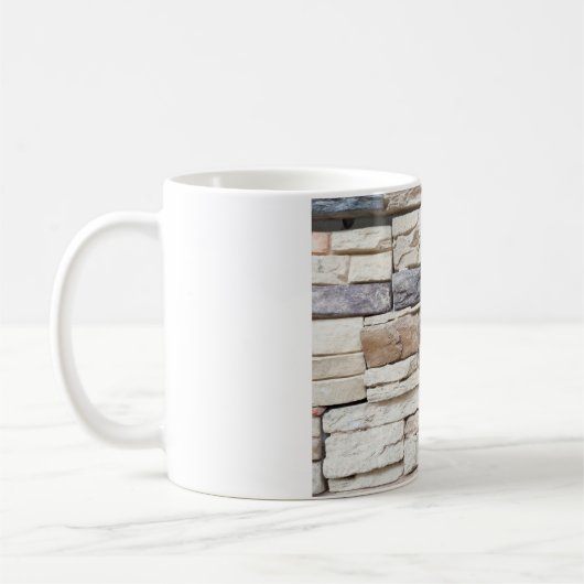 Pattern of Modern stone Brick Wall Surfaced backgr Koffiemok (Links)