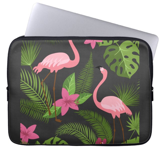 Pattern Peacock roze met ventilator Laptop Sleeve (Voorkant)