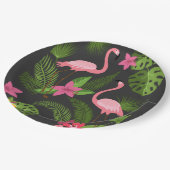 Pattern Peacock roze met ventilator Papieren Bordje (Gekanteld)