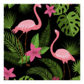 Pattern Peacock roze met ventilator Perfect Poster (Voorkant)