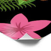 Pattern Peacock roze met ventilator Perfect Poster (Hoek)