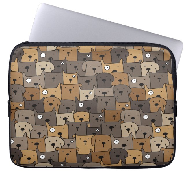Pattern Pets Cute Dogs Lover Laptop Sleeve (Voorkant)