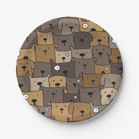 Pattern Pets Cute Dogs Lover Papieren Bordje (Voorkant)