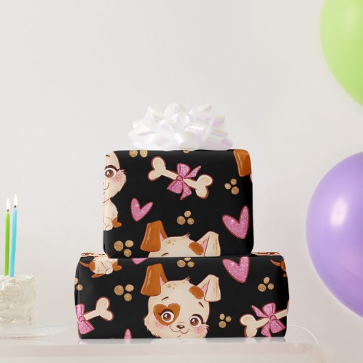 Pattern Pets Cute Funny Puppy Lover Cadeaupapier (Feestgeschenken)