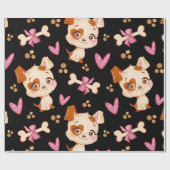 Pattern Pets Cute Funny Puppy Lover Cadeaupapier (Vlak)