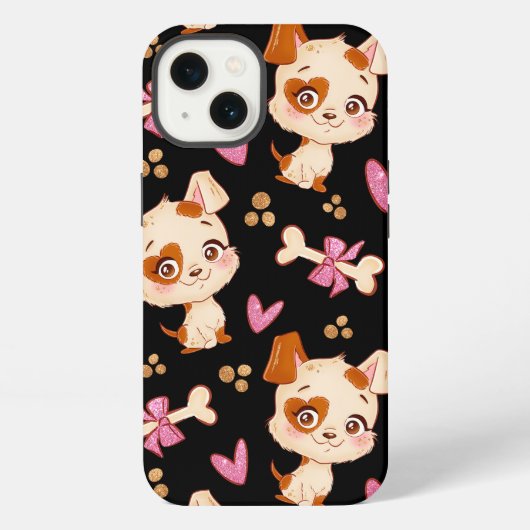 Pattern Pets Cute Funny Puppy Lover iPhone Hoesje (Achterkant)