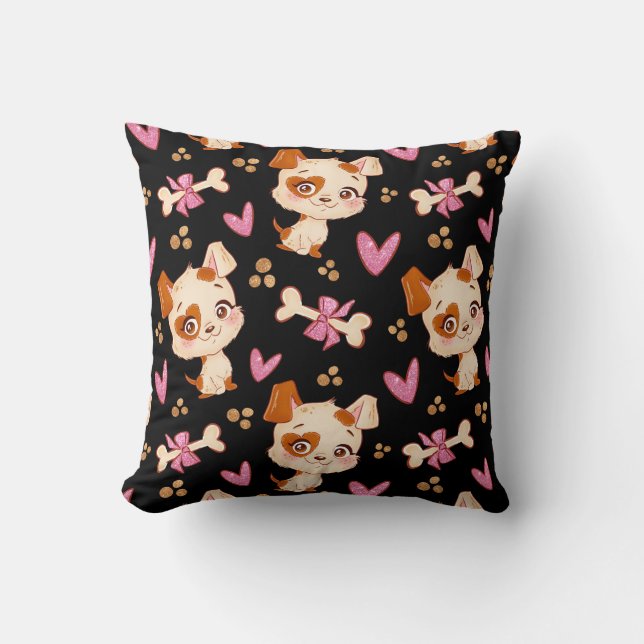 Pattern Pets Cute Funny Puppy Lover Kussen (Voorkant)