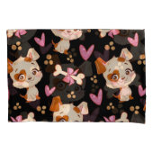 Pattern Pets Cute Funny Puppy Lover Kussensloop (Voorkant-Links)