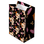 Pattern Pets Cute Funny Puppy Lover Medium Cadeauzakje (Voorkant Gekanteld)