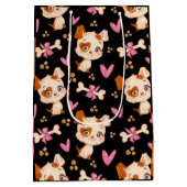 Pattern Pets Cute Funny Puppy Lover Medium Cadeauzakje (Achterkant)