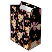 Pattern Pets Cute Funny Puppy Lover Medium Cadeauzakje (Achterkant Gekanteld)