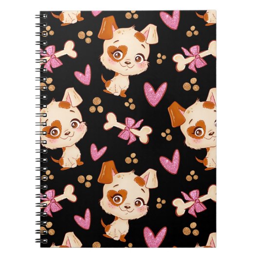 Pattern Pets Cute Funny Puppy Lover Notitieboek (Voorkant)