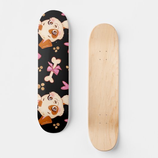 Pattern Pets Cute Funny Puppy Lover Persoonlijk Skateboard (Voorkant)