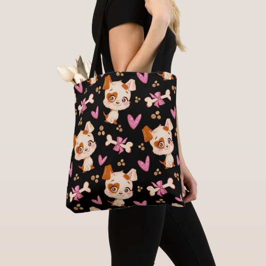 Pattern Pets Cute Funny Puppy Lover Tote Bag (Dichtbij)