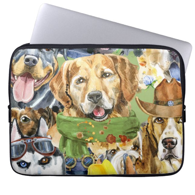 Pattern Pets Dogs Animals Lover Laptop Sleeve (Voorkant)