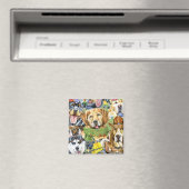 Pattern Pets Dogs Animals Lover Magneet (Insitu (Vaatwasser))