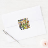 Pattern Pets Dogs Animals Lover Vierkante Sticker (Envelop)
