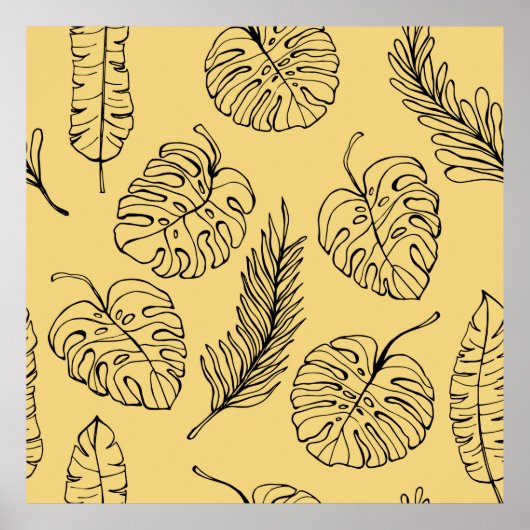 Pattern Plants Leaf from tropical forests and Mons Poster (Voorkant)