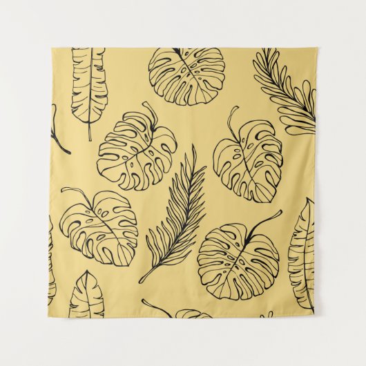 Pattern Plants Leaf from tropical forests and Mons Wandkleed (Voorkant)