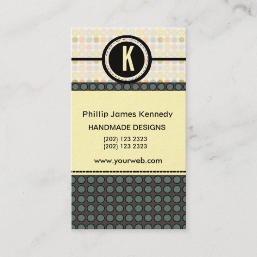 Pattern Play Edgy Monogram Appointment Afsprakenkaartje (Voorkant)