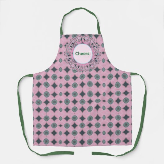 Pattern Powder Pink All-Over Print Apron. Schort (Voorkant)