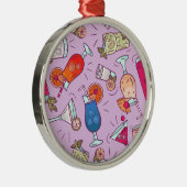 Pattern real cocktails and long drinks metalen ornament (Rechts)