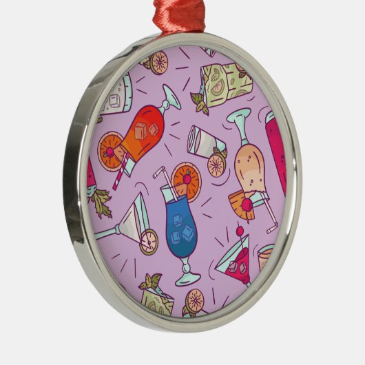 Pattern real cocktails and long drinks metalen ornament (Rechts)