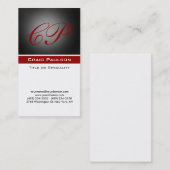 Pattern Red Black White Monogram Visitekaartje (Voorkant / Achterkant)