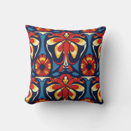 pattern red blue rose catholic  kussen