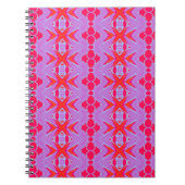 Pattern Red en Pink Art Nouveau Notitieboek (Voorkant)
