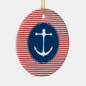 Pattern Red Yacht Club Keramisch Ornament (Rechts)