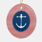 Pattern Red Yacht Club Keramisch Ornament (Links)