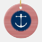 Pattern Red Yacht Club Keramisch Ornament (Achterkant)