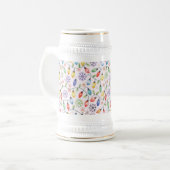 Pattern Retro Christmas Lights Bierpul (Voorkant links)