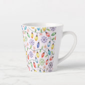 Pattern Retro Christmas Lights Latte Mok (Rechts)